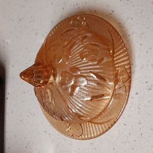 Vintage Iris & Herringbone Butter Dish